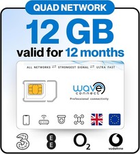 Wave Connect Quad Network Data Only SIM Card 12GB 12 Months for IoT Devices Came