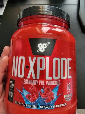 BSN N.O.XPLODE Pre-Workout 2.45lb, 60 Servings, Blue Raz