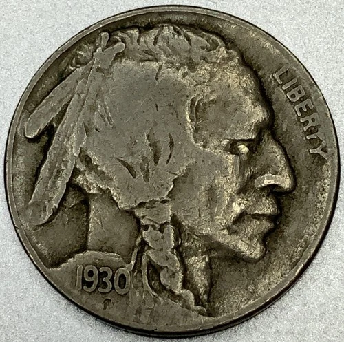 1930-S Buffalo Nickel 5C 5 Cents San Francisco Mint F/VF Fine - Very Fine ST264