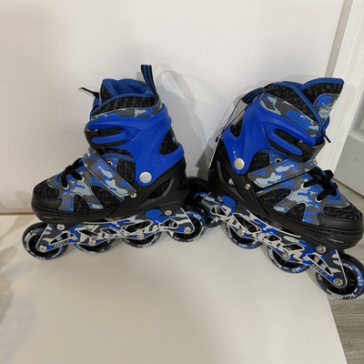 Patin kids kuxuan  Sports Youth Inline Skates Blue Adjustable EU 32-36