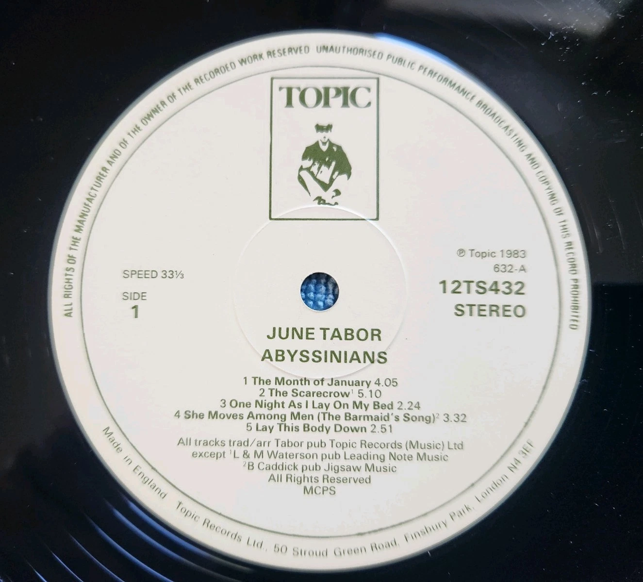 June Tabor ‎– Abyssinians - Topic Records ‎– 12TS432 -  Vinyl, LP, Album, Stereo image 6
