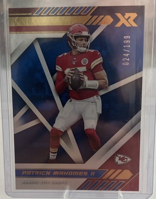 2020 Panini XR Patrick Mahomes II Blue Parallel Serial #/199 #18 Chiefs