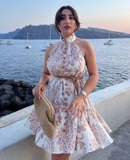 NEW ZARA 2023 PRINTED DRESS WITH BELT SIZE S 4786/111 RARE