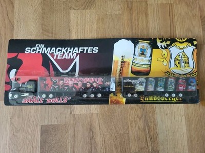 Werbetruck SAALE BULLS und Landsberger Premium Pils Original Verpackt 