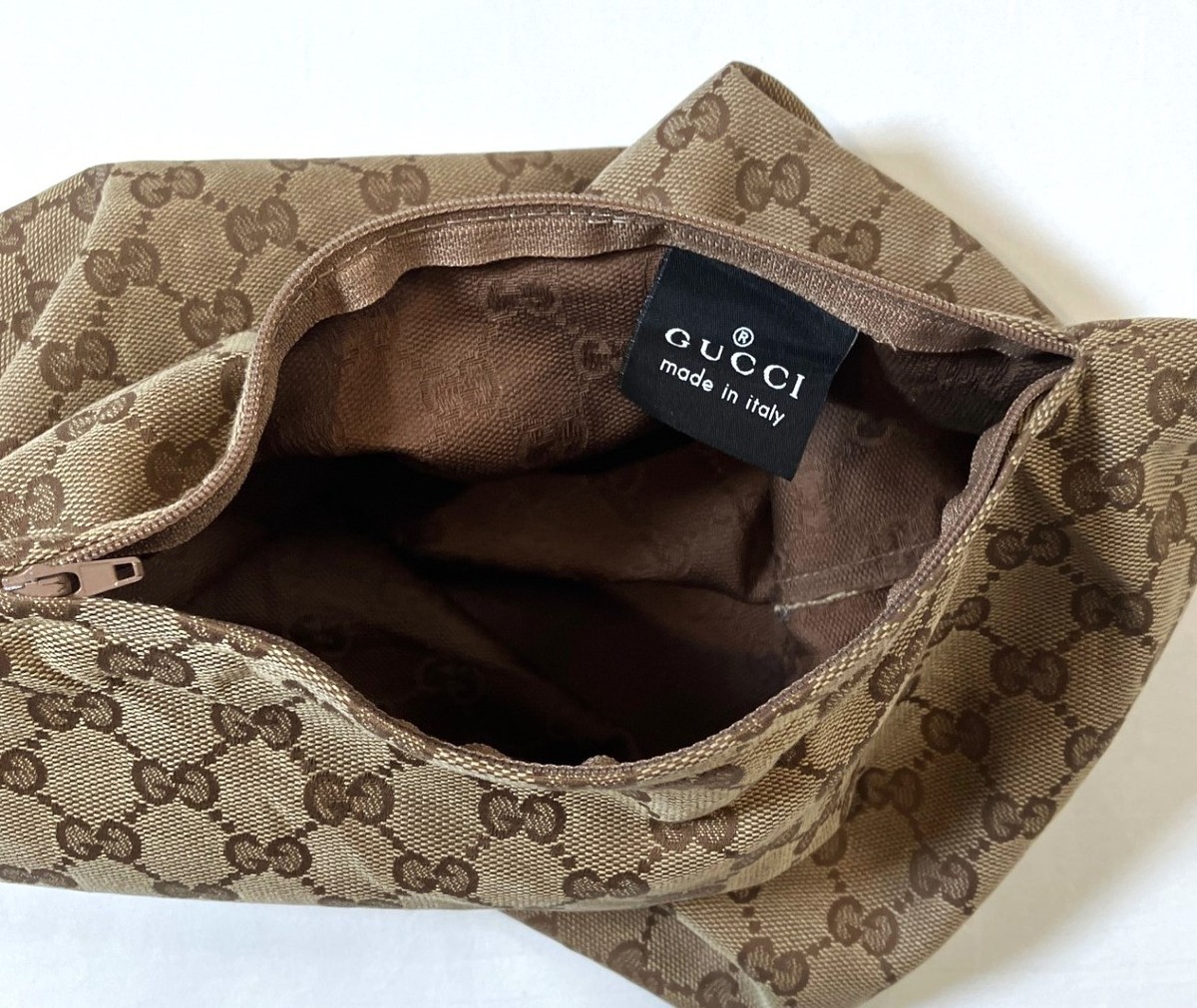 Gucci Beige Monogram Throw Pillow Cusion Cover Cotton Canvas 