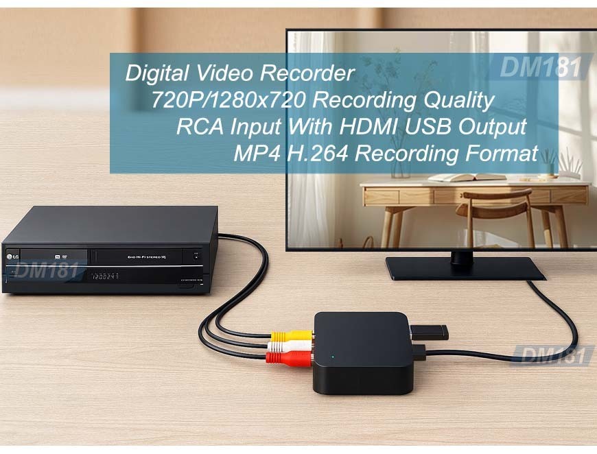 Stand Alone Composite RCA A/V to HD 720p Video Recorder H.264 MP4