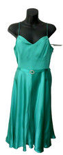 Banana Republic Blue Green Aqua Turquoise Silk Satin Dress Crystal 6 NWT $200
