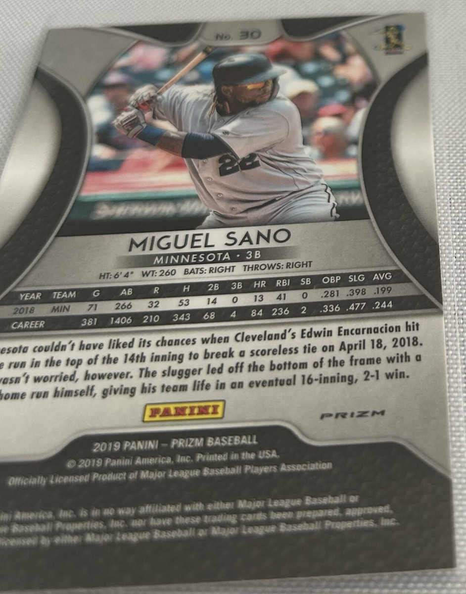 SANOページ 2019 Panini Prizm Baseball Miguel Sano Minnesota Twins Red White