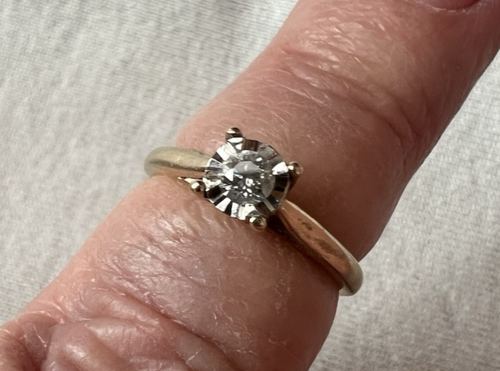 10K Yellow Gold "Forever Bride" Engagement Ring 1/4 CTTW, 6.5, Pre-Owned - Picture 7 of 12