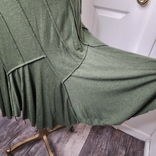 Max Studio Knit Olive Green Vintage Hippie Boho Skirt M - Picture 2 of 9