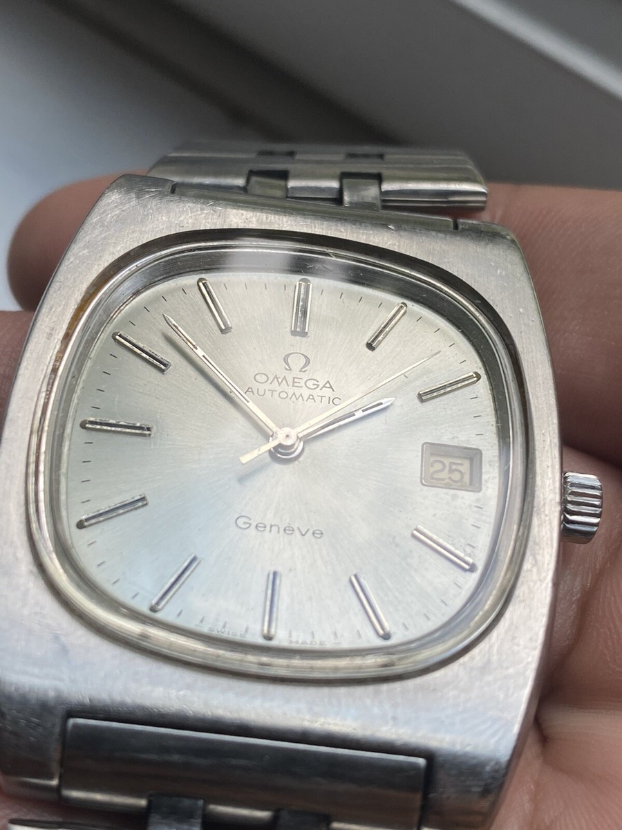 Omega Geneve Automatic Mens Watch Stainless Quickset Date