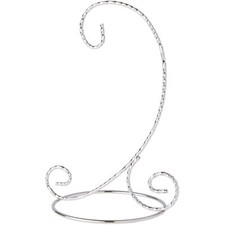 Twisted Silver-toned Ornament Stand Small 7" H x 5.125" W x 5.125" D Pack of 2