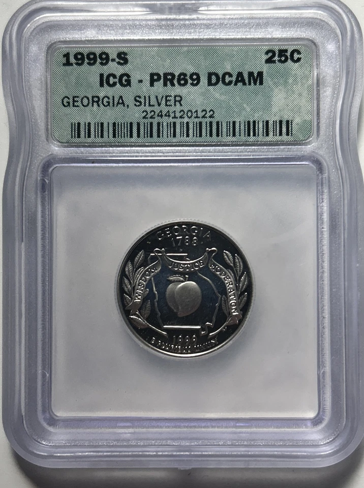 1999 S SILVER QUARTER COMPLETE FIVE COIN SET ICG PR69 DCAM collectible was $300 - Image 4 of 4