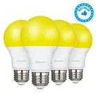 DEWENWILS LED Bug Light Bulbs Outdoor 4 Pack A19 Yellow Light Bulb 600LM E26