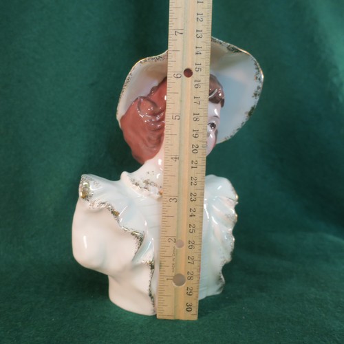 FLORENCE PORCELAIN FLOWER HOLDER FIGURINE Mid Century 7" Tall, Mint - Picture 9 of 11