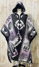 Mexican Double Sided PONCHO Greek Aztec Calendar Poncho Mexicano Greco Azteca