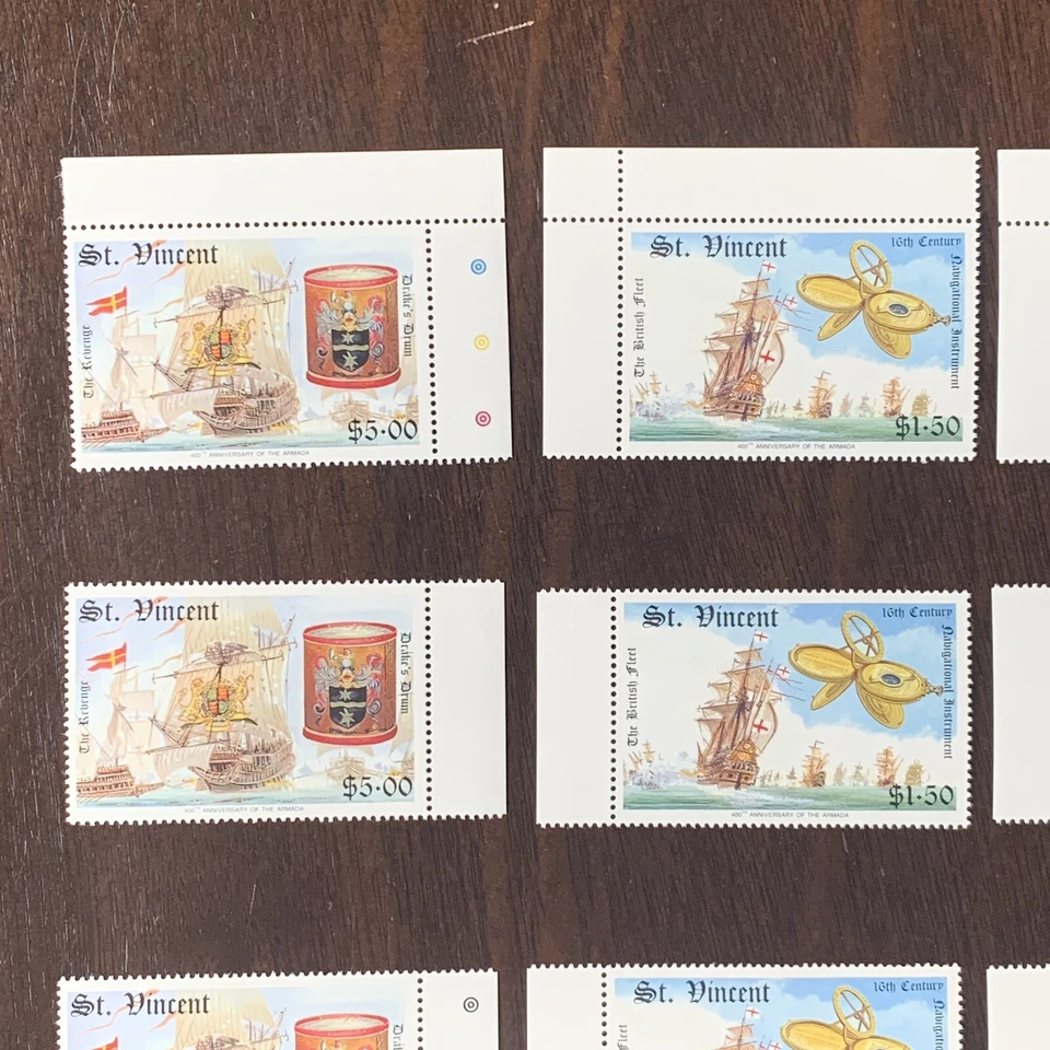 Sellos de San Vincent 1988 #1100-02.1105 lote de tres juegos cortos en su mayoría MNH OG Foto 2 de 4