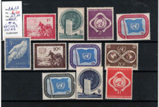 Lot 11 timbres Nations-Unies New-York de 1951 N° 1 à 11 Neuf**