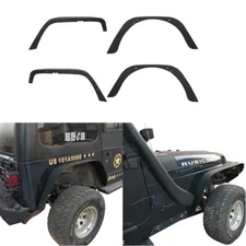 4Pcs Steel Front & Rear Flat Fender Flares for 1997-2006 Jeep Wrangler  TJ