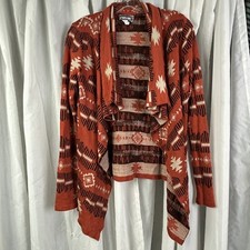 Rave Women's AZTEC Print Open Cardigan Long Sleeve Medium EXCELLENT