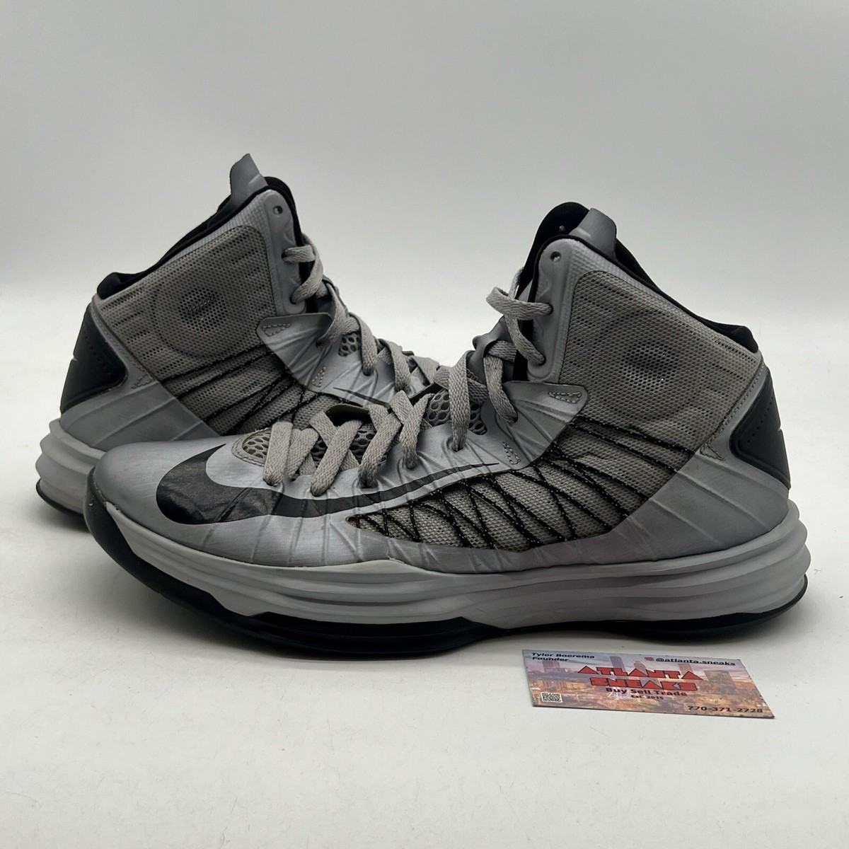 Size 12 - Nike Lunar Hyperdunk Mid Sneakers Silver Wolf Gray
