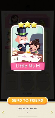 Little Ms M Set 20 Monopoly Go! - 3   Sticker (Read Description)