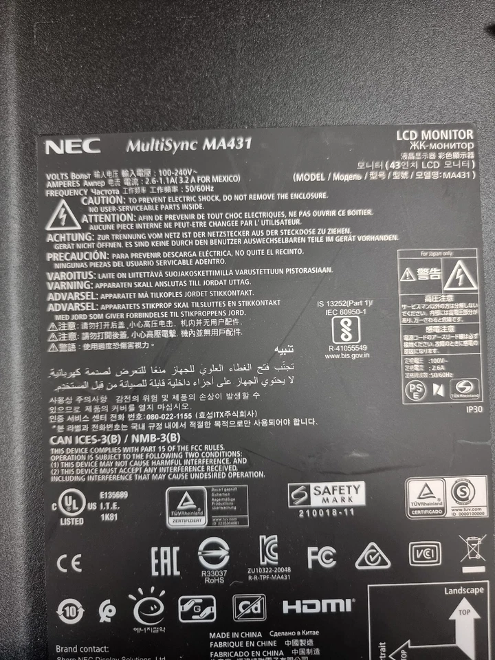 NEC MULTISYNC MA431 POWER BOARD 715GB096-P01-000-003M - Image 3 of 3