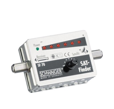 Schwaiger SF70 SAT Finder 6 LED Ton SF 70 exakt ausrichten Empfangspegel NEU
