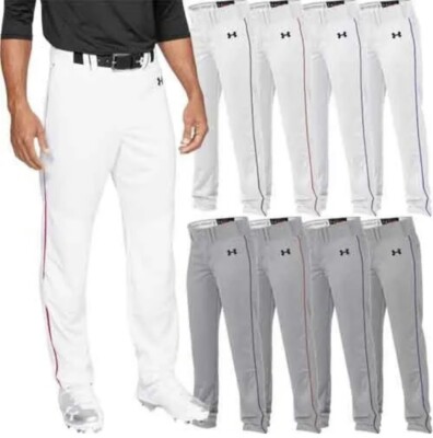 NEW Under Armour Men's Baseball Pants Next Open Bottom Piped