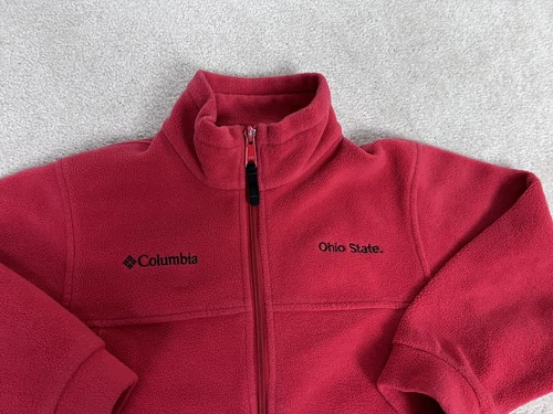 Ohio State Buckeyes Jacket Boys 6 Red Fleece Coulmbia Full Zip Spell Out image 2
