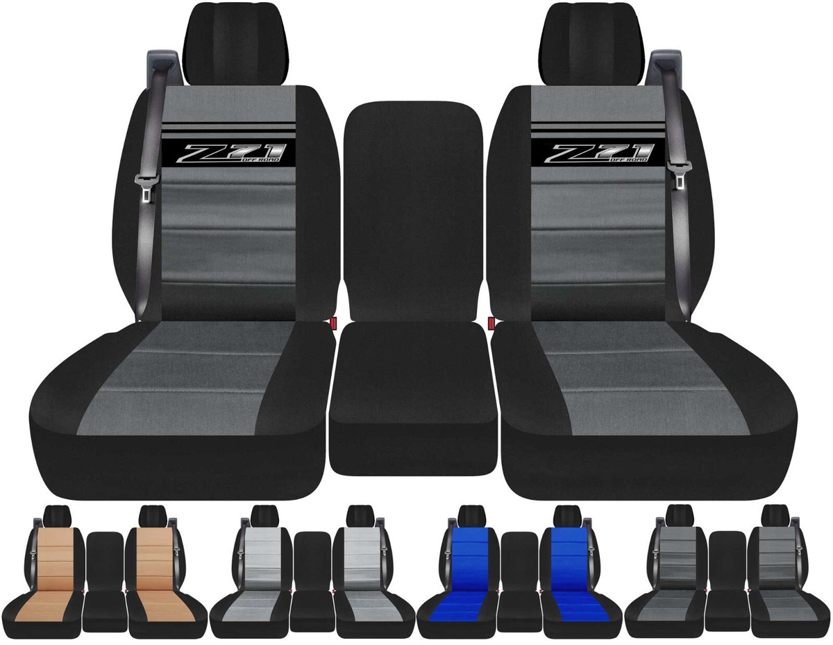 Fit 03-06 Chevy Silverado 40-20-40 ISB cotton two tone car seat covers w/Z71