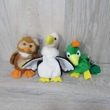 3 Owl, Parrot, Buzzard Vulture Vinnie Bean Sprouts Plush Beanbag Stuffed Animal
