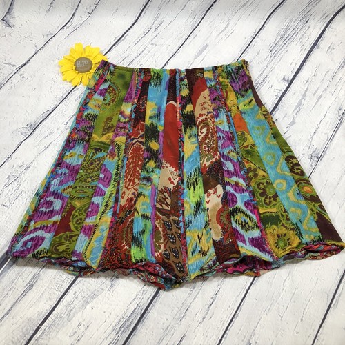 Chico's Gypsy Skirt Womens Size 2/12 100% Rayon Peasant BOHO Multicolor js3426