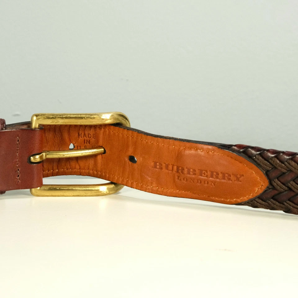 Cinturón de cuero marrón Burberry London - talla 42" - cinturón de cuero trenzado Foto 4 de 4