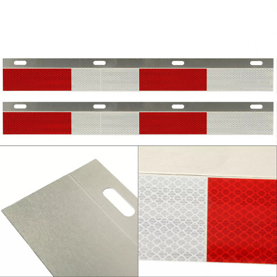 2PCS 24'' x 3'' Aluminum Mud Flap Hanger Top Plates Reflector Strips For Truck