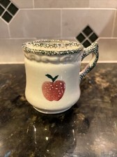 Vintage Spongeware Toothbrush Holder Bathroom Loomco Ceramic Apple  97 NOS