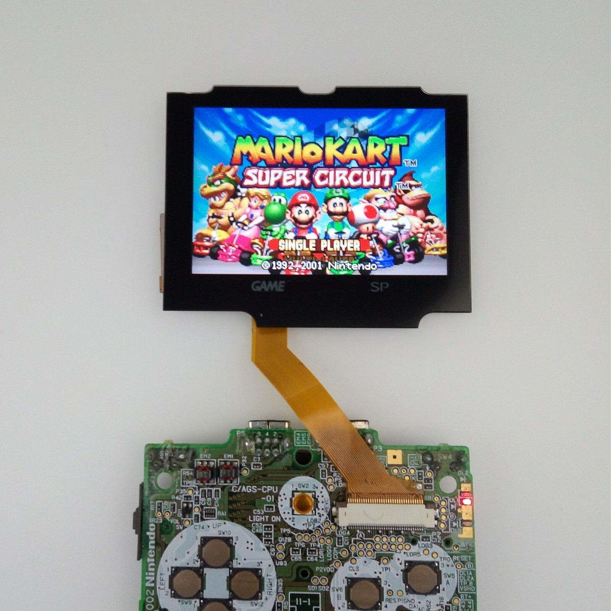 Backlight V2 IPS Screen LCD Kit – Pre-cut Case – Game Boy Advance SP – Red Lens