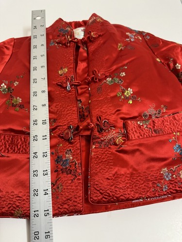 Vintage Gold Floral Silk Embroidered Cheongsam Floral Jacket Kids 4-6 yrs old - Picture 13 of 13