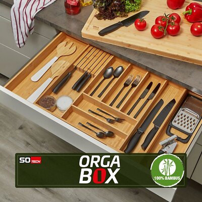 ORGA-BOX Bambus Besteckeinsatz ausziehbar Besteckkasten fr Nobilia Kchen  | eBay