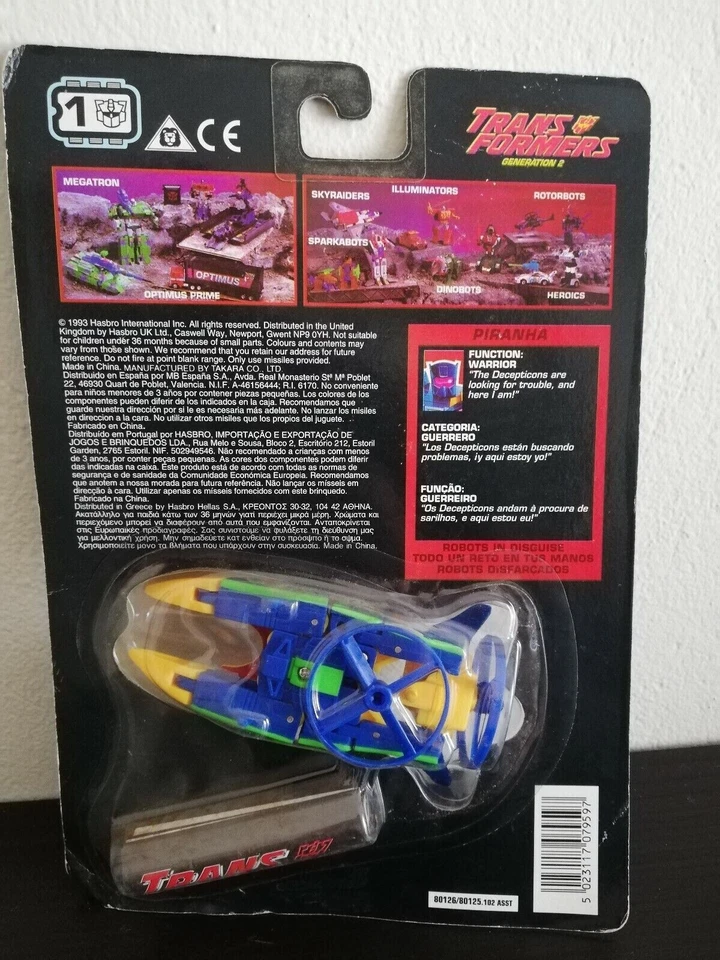 Vintage Transformers G2 Rotorbots Autobot PIRANHA figure Hard to Find 1992 MOC - Image 2 of 3