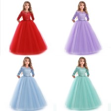 Flower Kid Dress Wedding Bridesmaid Girl Formal Gown Princess Party Long Dresses