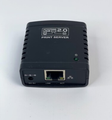 Monoprice Networking USB 2.0 Print Server w/ Power Adapter & RJ45 Cable