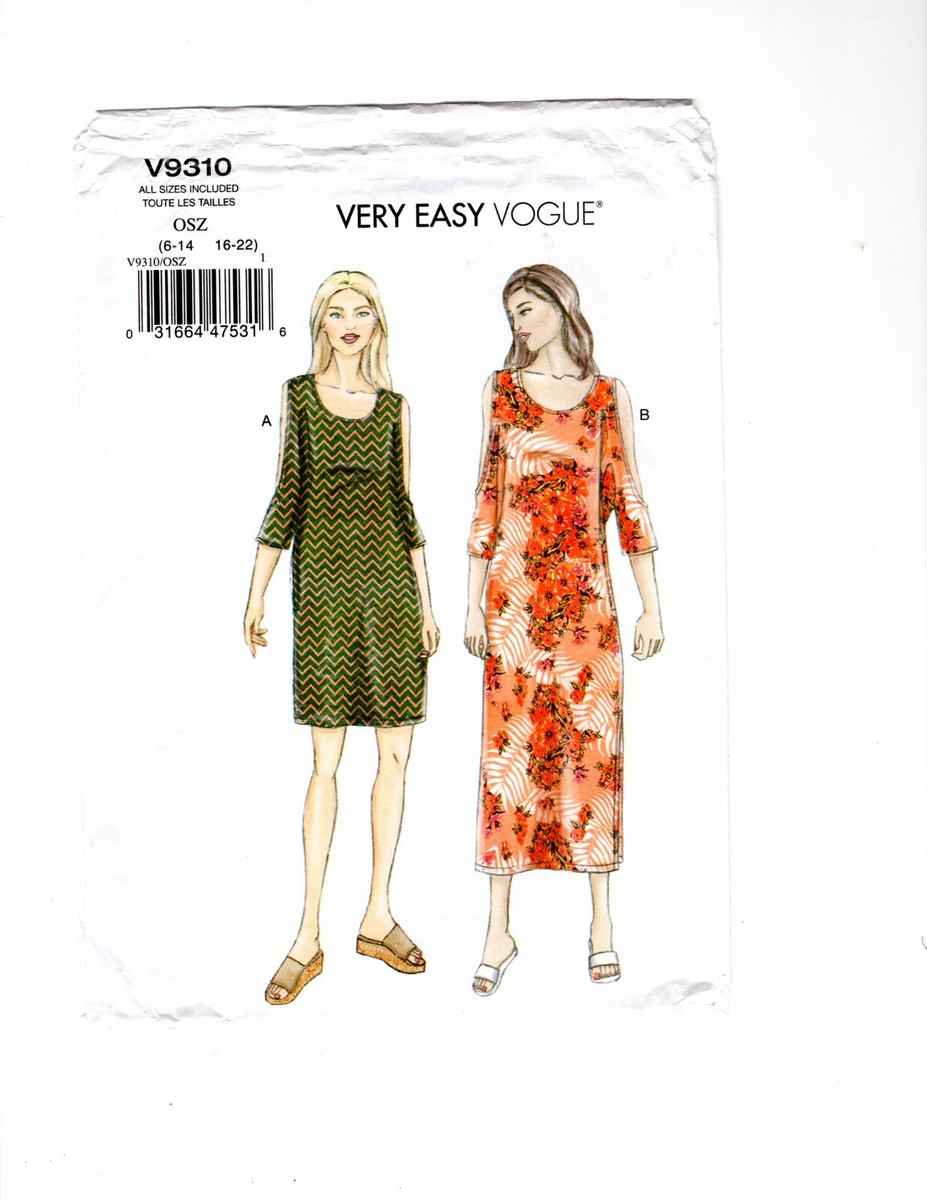 Vogue Patterns Sewing Pattern Misses' Dress-6-14 16-22