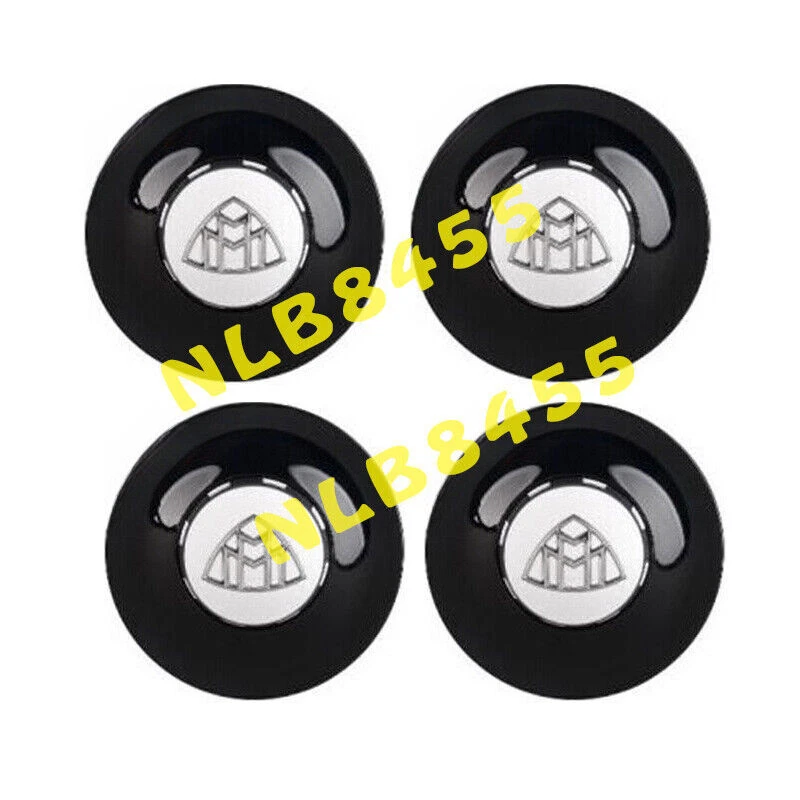 4pc Maybach Gloss Black Wheel Center Hub Caps Emblem For 2020 Mercedes Benz S450 - Image 3 of 4