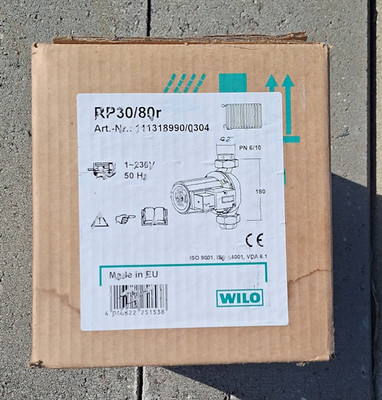 Wilo Boilerladepumpe RP30/80r 230V 1~ 50Hz PN 6/10 G 2'' 41318990