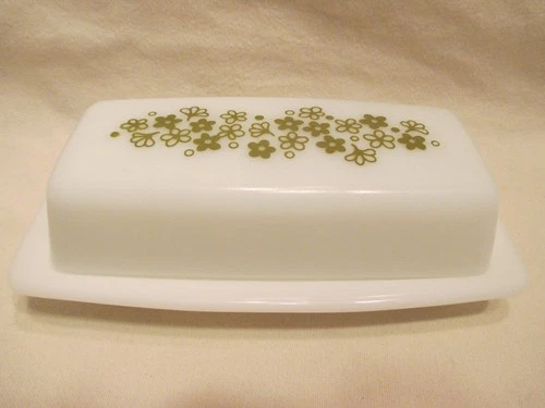 Vintage Pyrex Corelle Spring Blossom Crazy Daisy Butter Dish