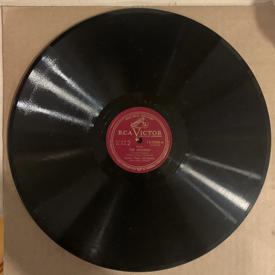 Arthur Fiedler, 78 rpm Album(3), V+, The Moldau/Husitska Overture, DM-1210 Foto 4 de 4