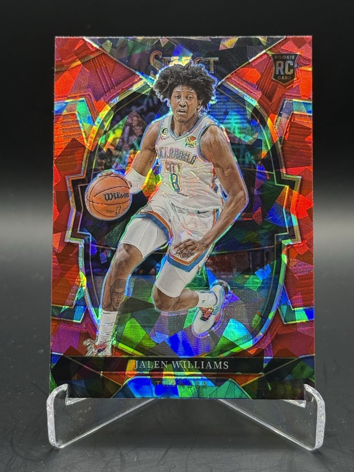 2022-23 Panini Select - Concourse Jalen Williams #90 Red Cracked Ice Prizm (RC)