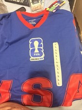 New FIFA 26 World Cup Soccer Women's Crop Top T-Shirt Blue USA Large