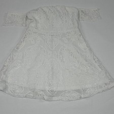 Forever 21 White Lace Mini Dress Off Shoulder Cap Sleeve S
